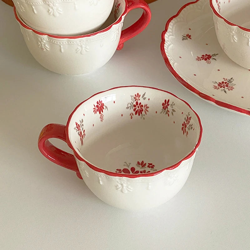Crimson Lace Vintage Mug